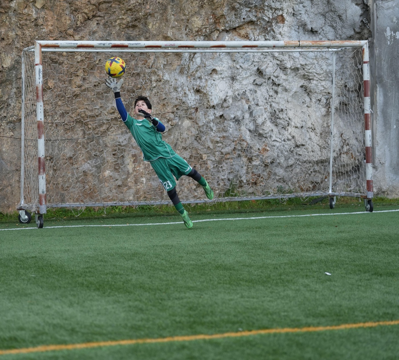 Lucas making a crucial save late in the match