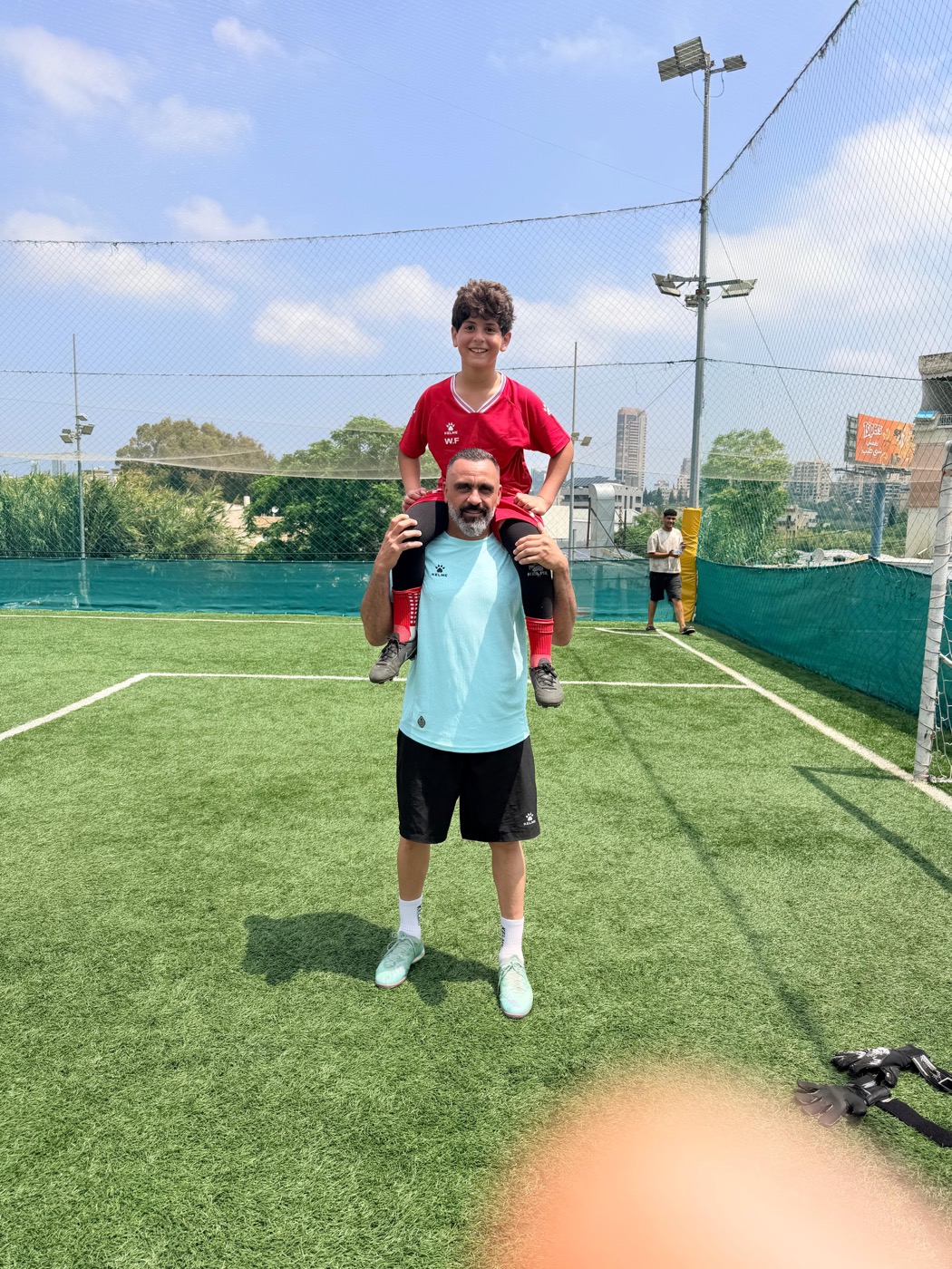 Lucas off the pitch relaxing with teammates