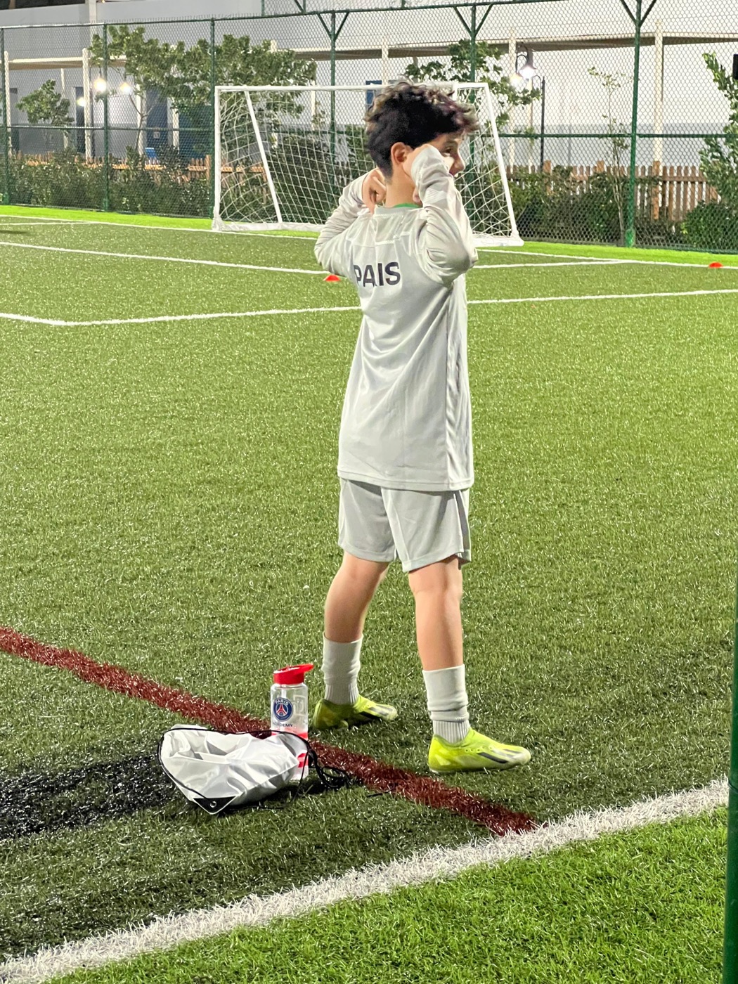 Lucas relaxing after a training session